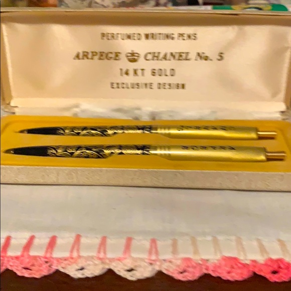 Chanel No 5 Pen - Etsy Vintage Chanel No. 5 14 K. Gold Perfumed Pens